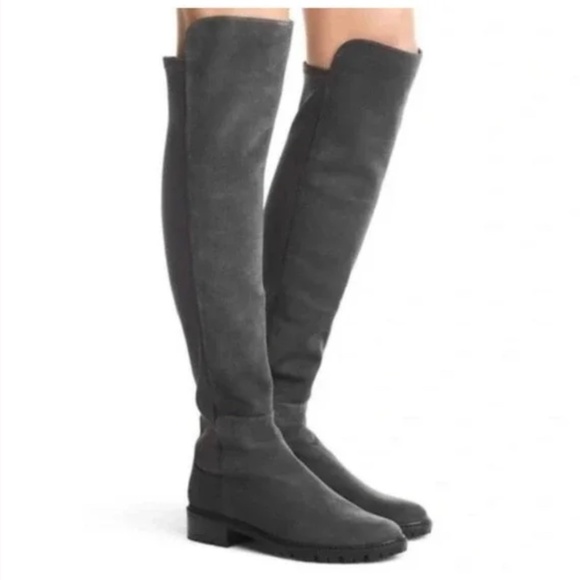 Over-the-Knee Gray Suede Boots Size 7 - Picture 14 of 15